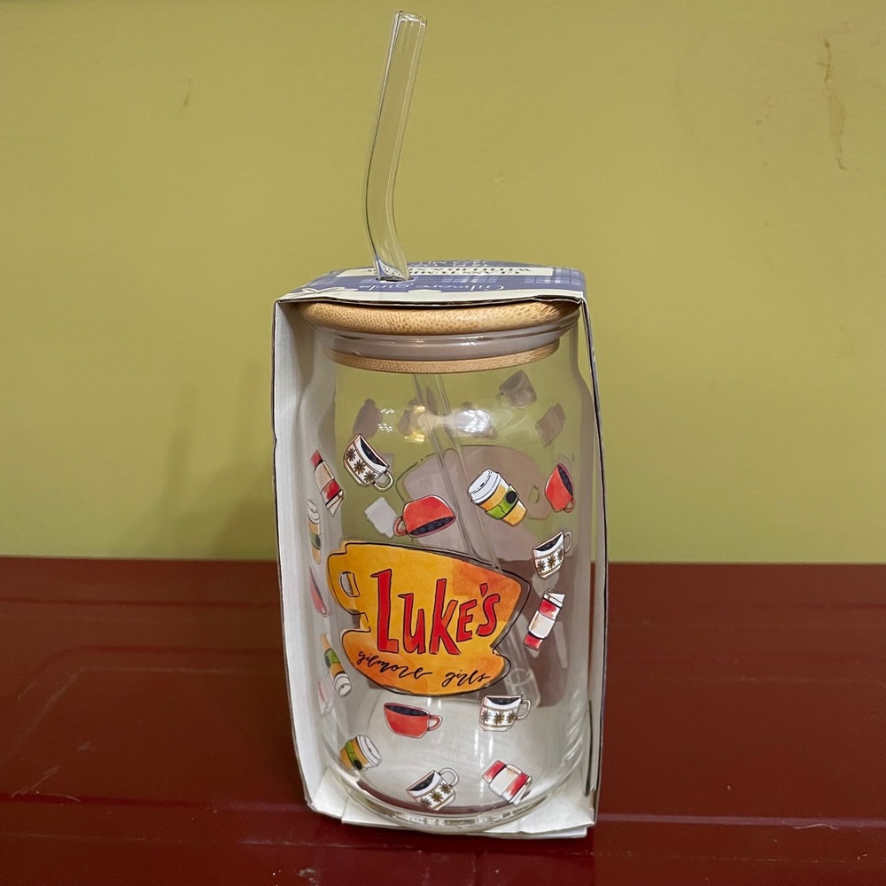 Silver Buffalo Gilmore Girls Glass Tumbler 16oz Clear Lukes Diner Stars Hollow